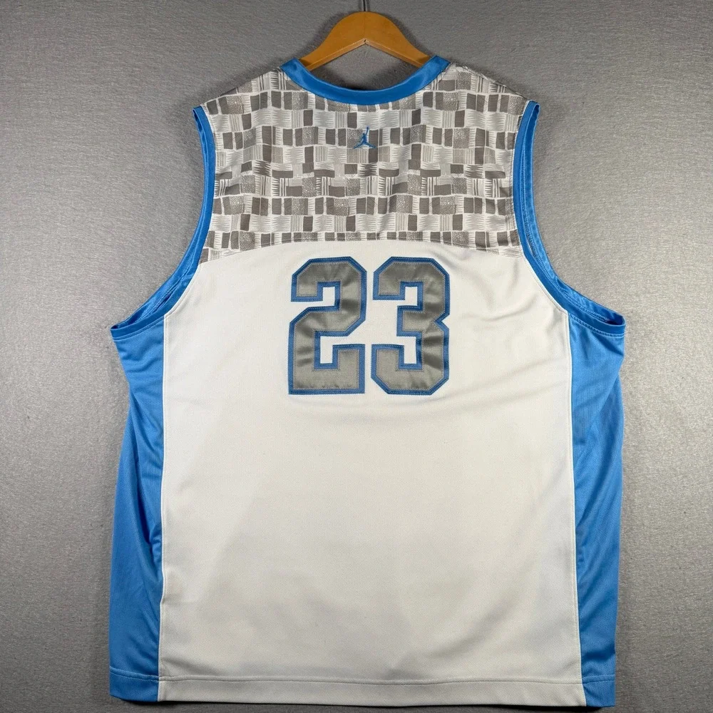 Jordan Mens XXL Blue White 23 Basketball Jersey Dri-FIT Sleeveless Mesh Top
